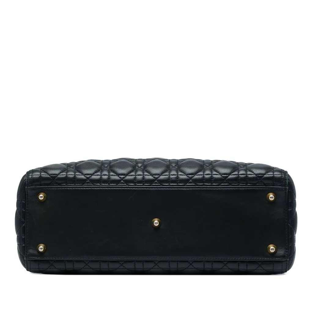 Dior Large Lambskin Cannage Lady Dior Black Leather Very good - Inside View