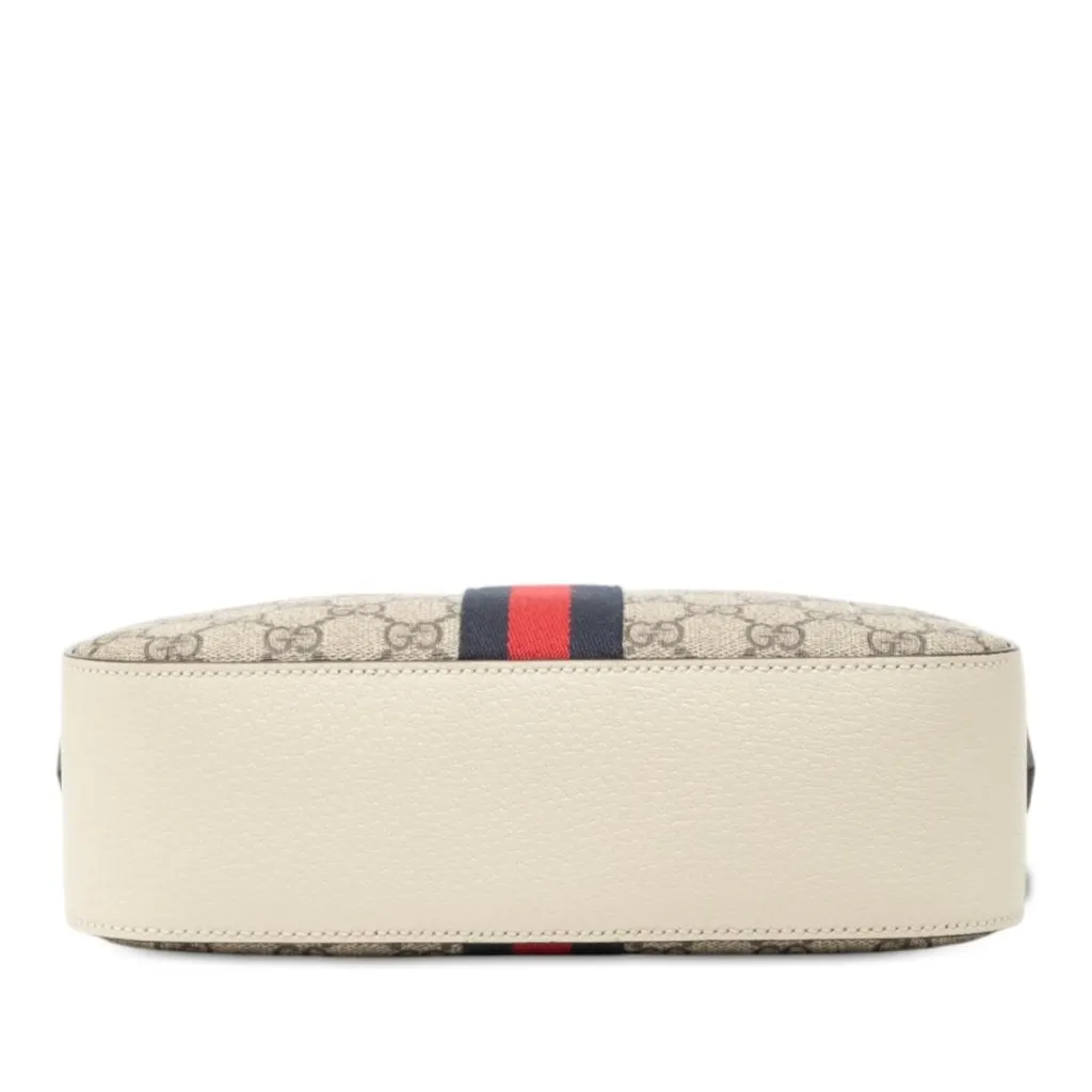 Gucci Small GG Supreme Textured Calfskin Web Ophidia Camera Bag Beige Very good - Inside View