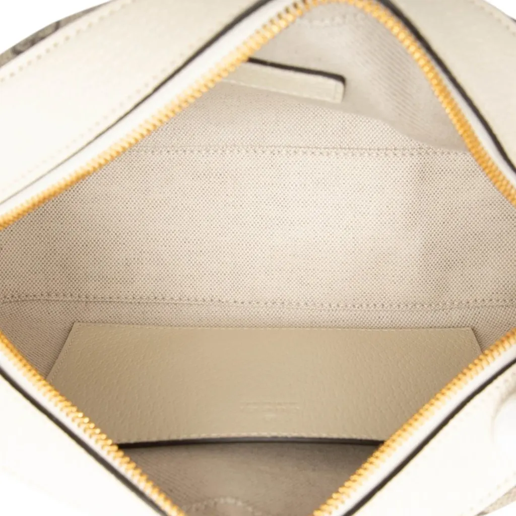 Gucci Small GG Supreme Textured Calfskin Web Ophidia Camera Bag Beige Very good - Model View