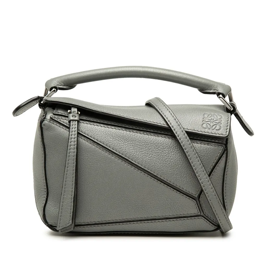 LOEWE Mini Calfskin Puzzle Satchel MultiColor Leather Very good - Front View