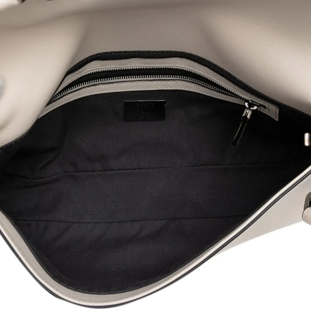Fendi Whipstitch Leather Baguette Crossbody White Leather Very good - Model View