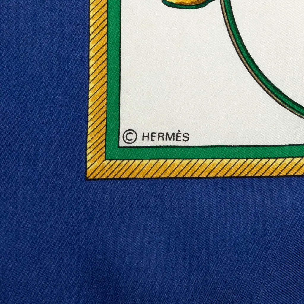 Hermès Les Voitures a Transformation Silk Scarf 90 White Silk Good - Model View
