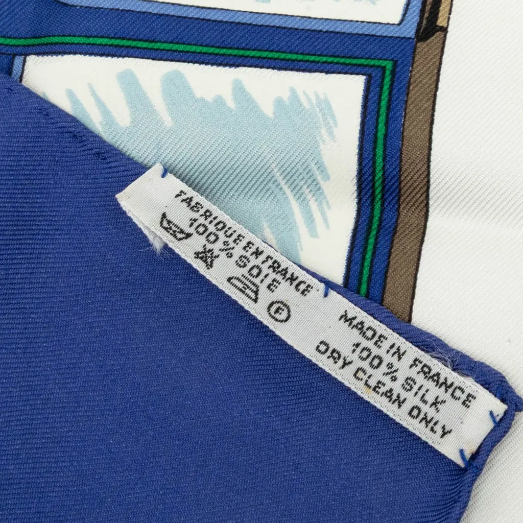 Hermès Les Voitures a Transformation Silk Scarf 90 White Silk Good - Box View