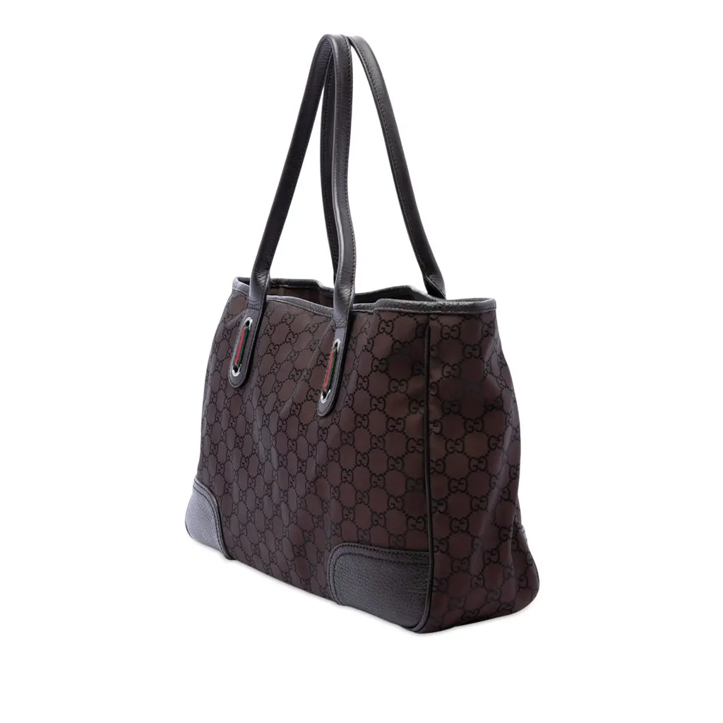 Gucci GG Nylon Princy Tote Brown Very good - Back View