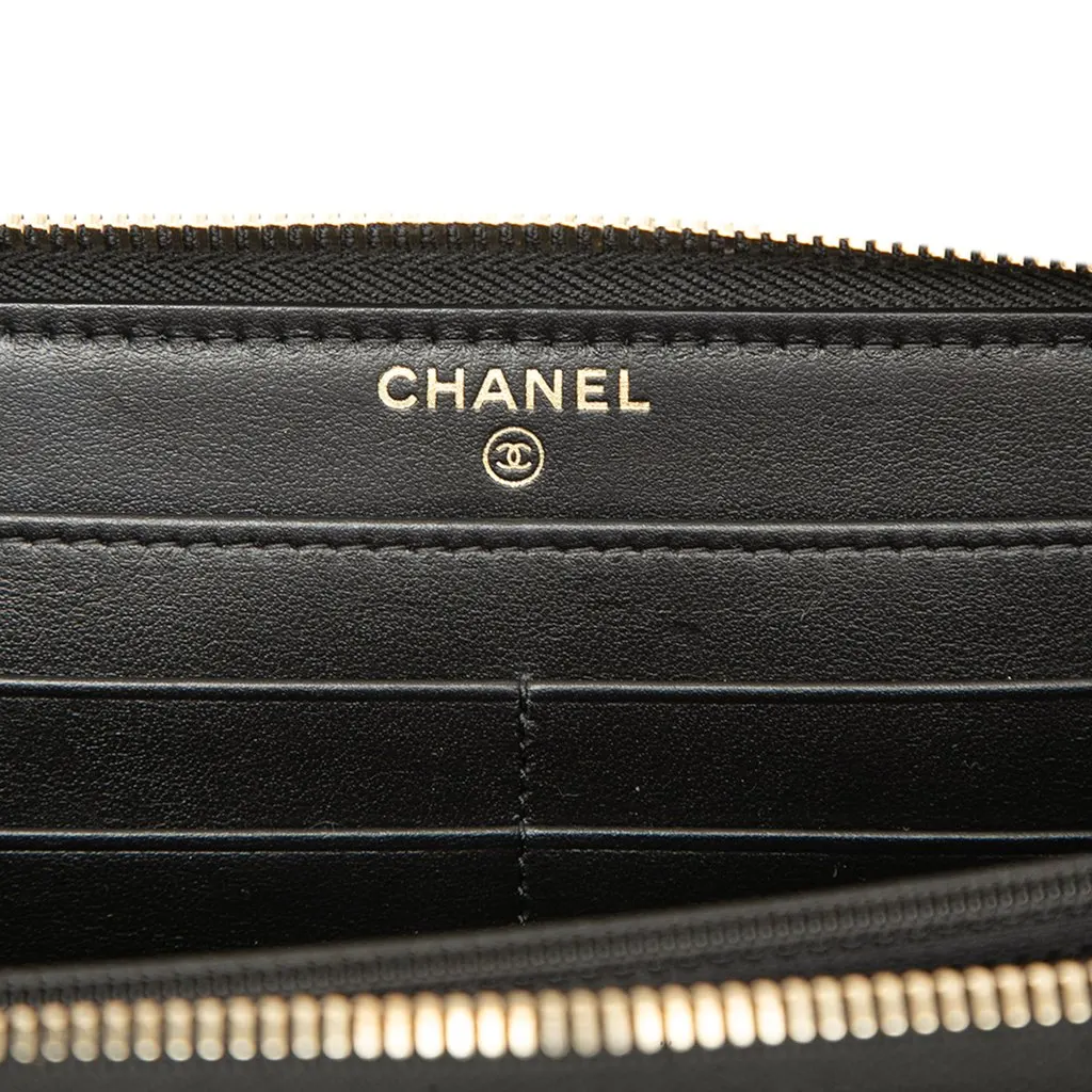 Chanel CC Quilted Lambskin Waist Chain Wallet Black Leather Very good - Box View