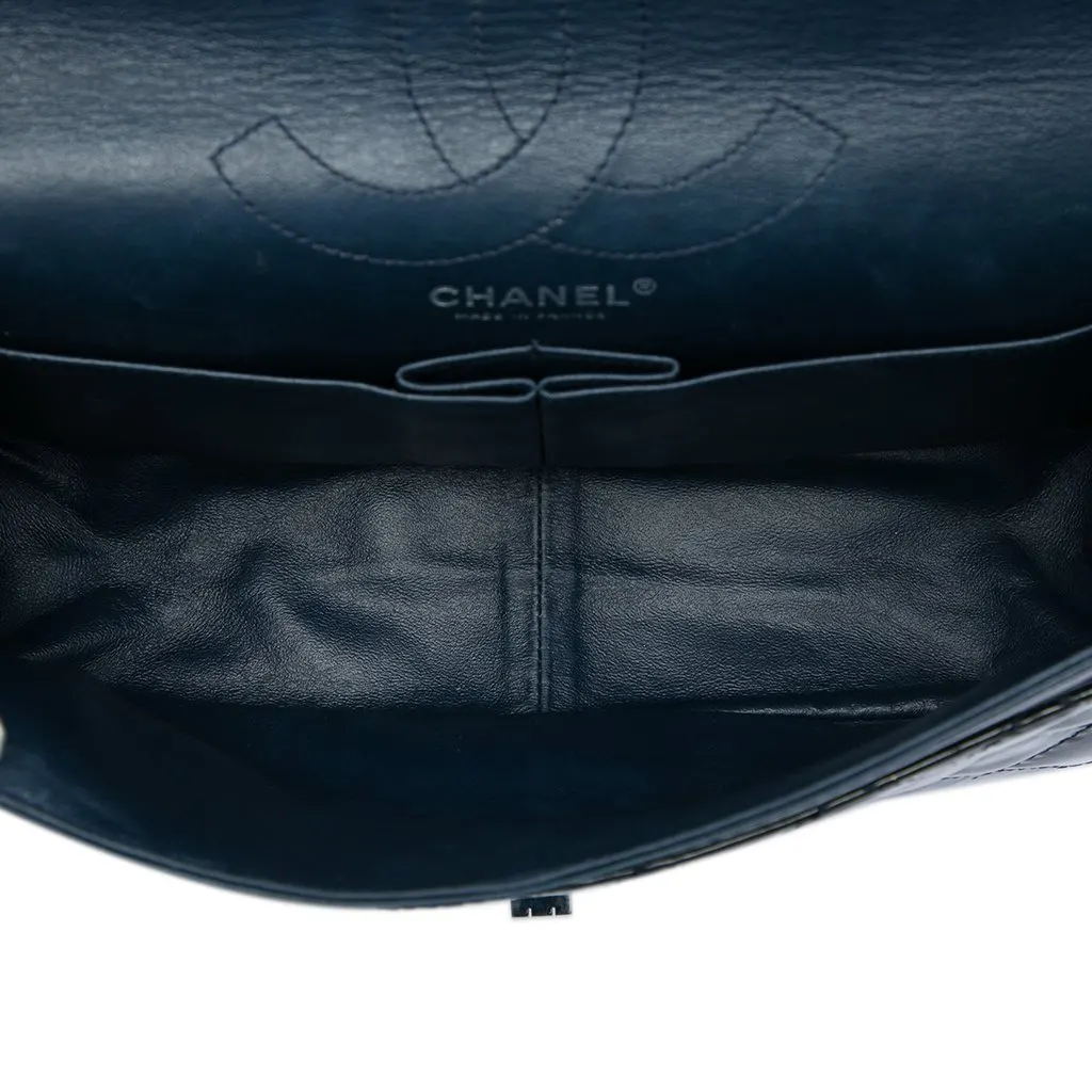 Chanel Quilted Patent Reissue 2.55 Double Flap 226 Blue Leather Very good - Model View