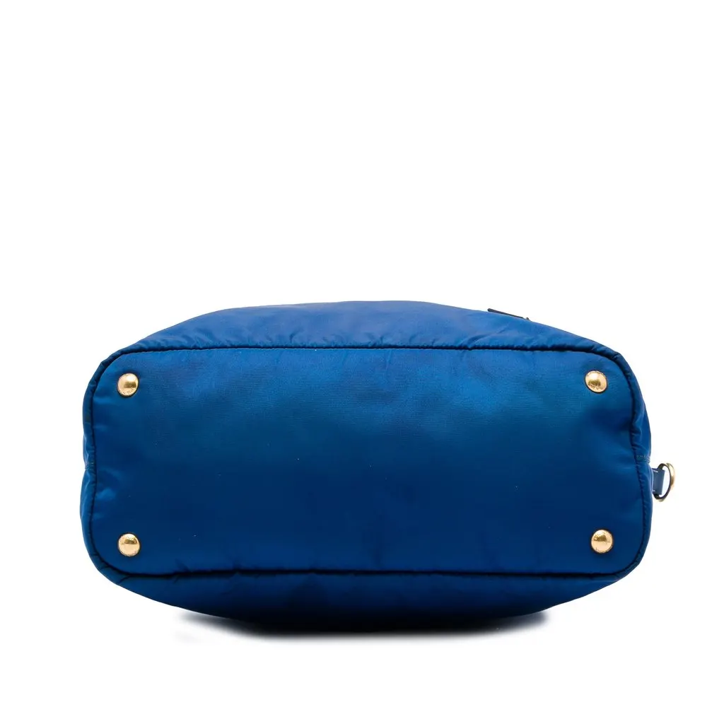 Prada Tessuto Zip Top Convertible Tote Blue Polyamide Very good - Inside View