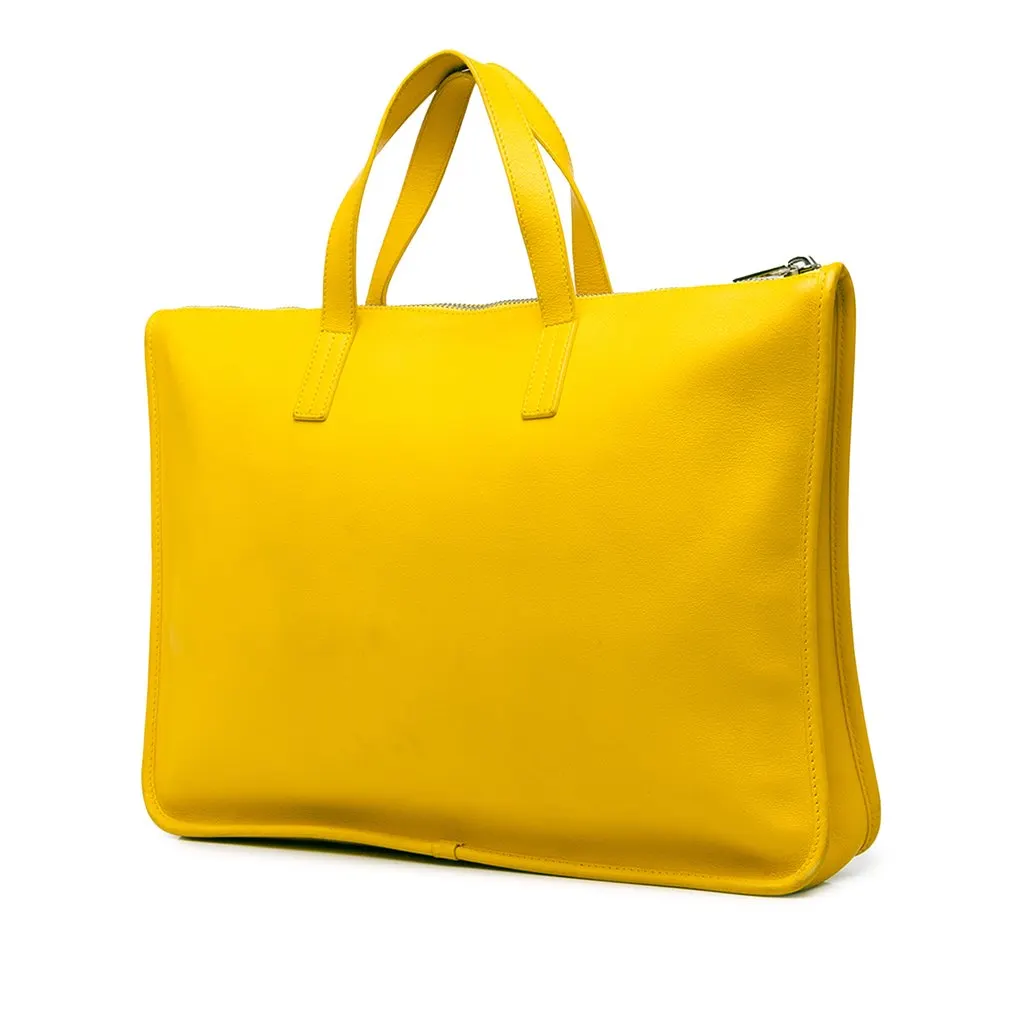 Loewe Leather Anagram Toledo Briefcase Yellow Leather Good - Back View