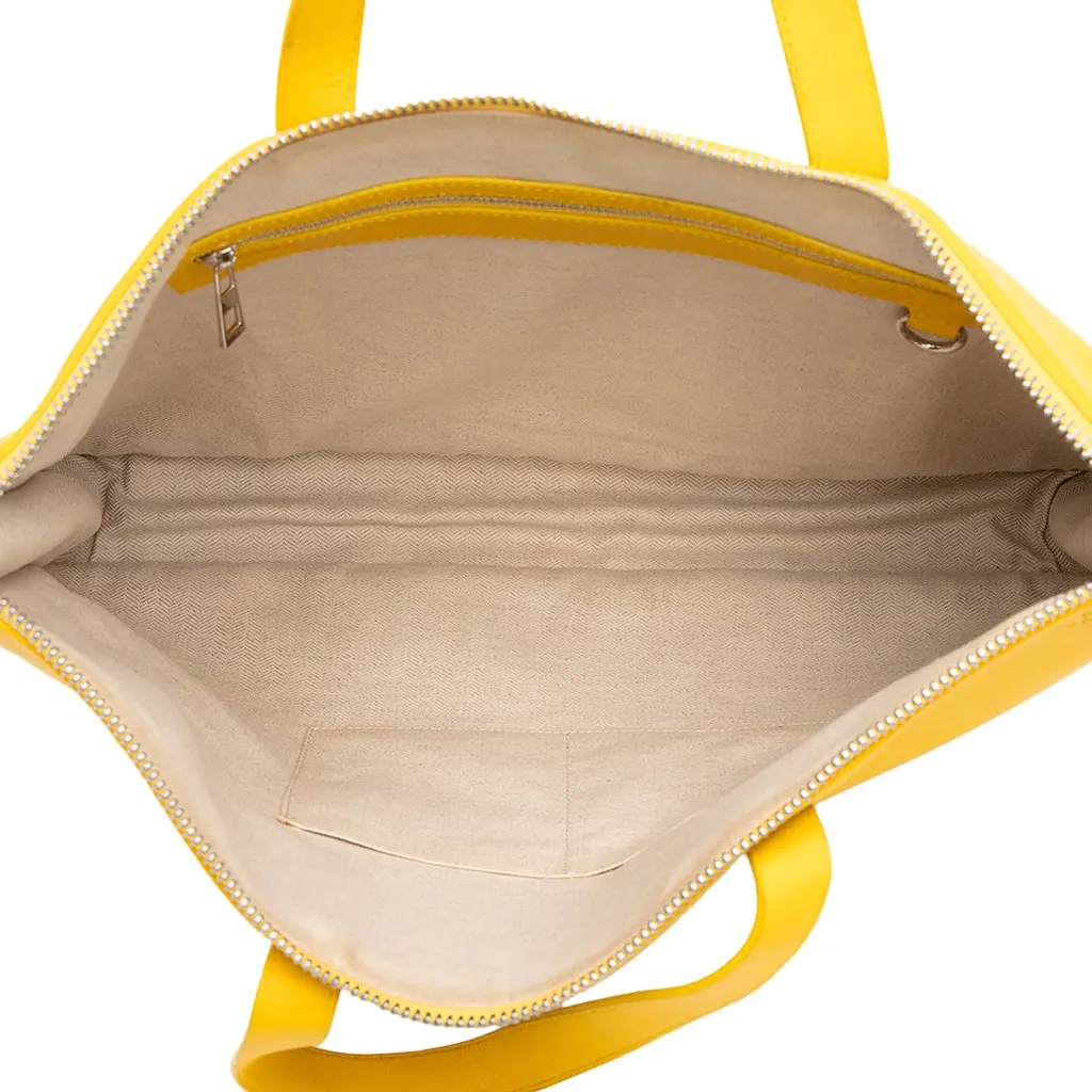 Loewe Leather Anagram Toledo Briefcase Yellow Leather Good - Model View