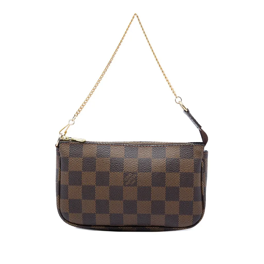 Louis Vuitton Damier Ebene Mini Pochette Accessoires Brown Very good - Front View