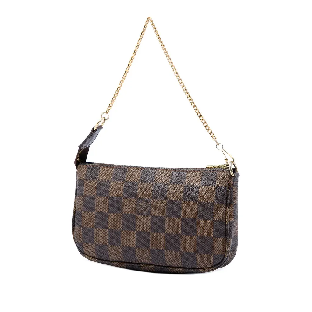 Louis Vuitton Damier Ebene Mini Pochette Accessoires Brown Very good - Back View