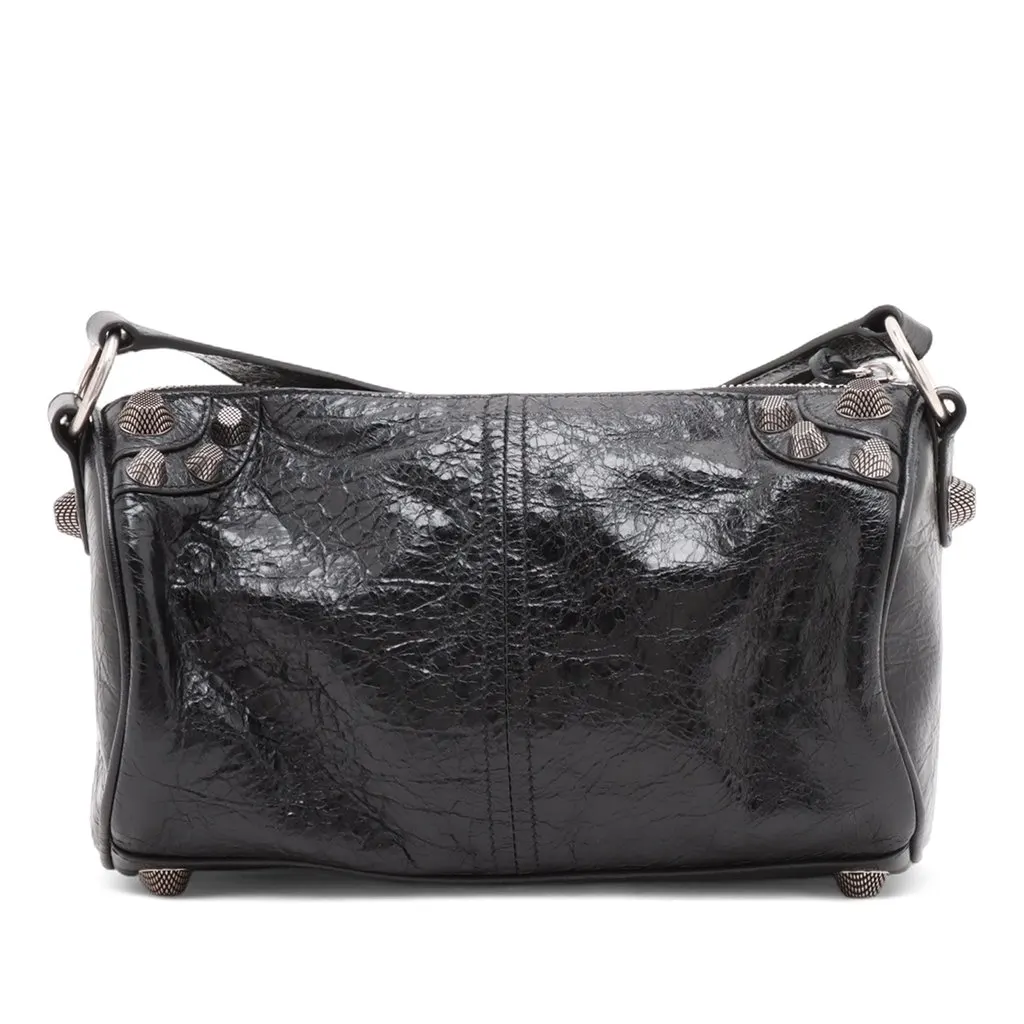 Balenciaga Lambskin Motocross Le Cagole Cylinder Crossbody Black Leather Very good - Back View