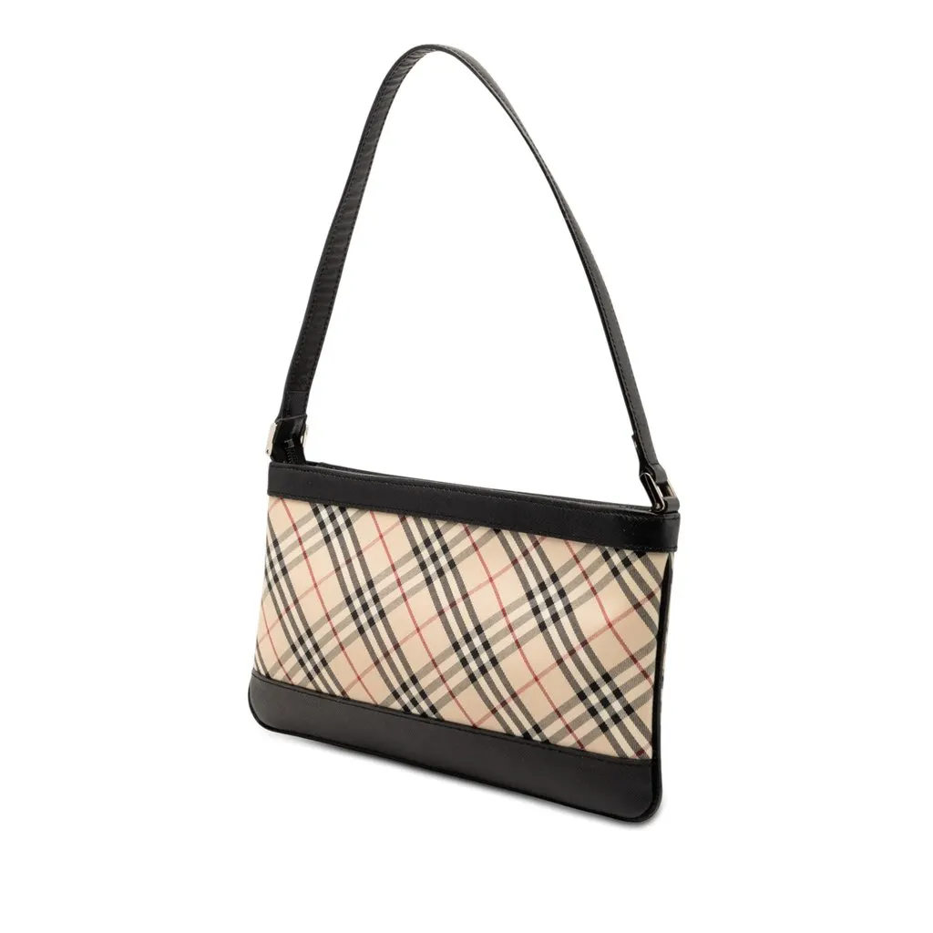 Burberry Nova Check Canvas Shoulder Bag Beige Very good - Back View