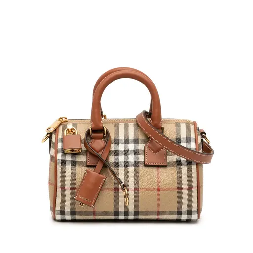 Burberry ميني House Check Coated قماش Bowling حقيبة