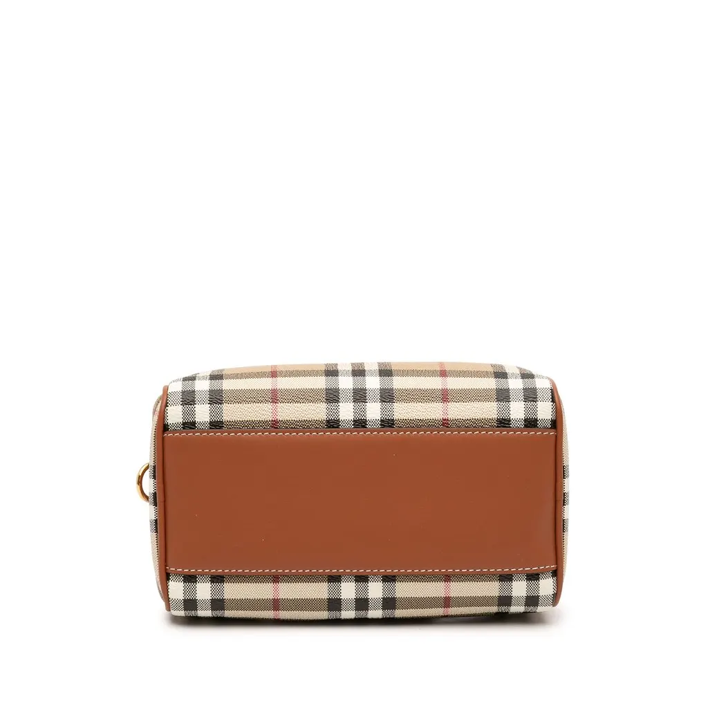 Burberry Mini House Check Coated Canvas Bowling Bag Brown Canvas Very good - Inside View