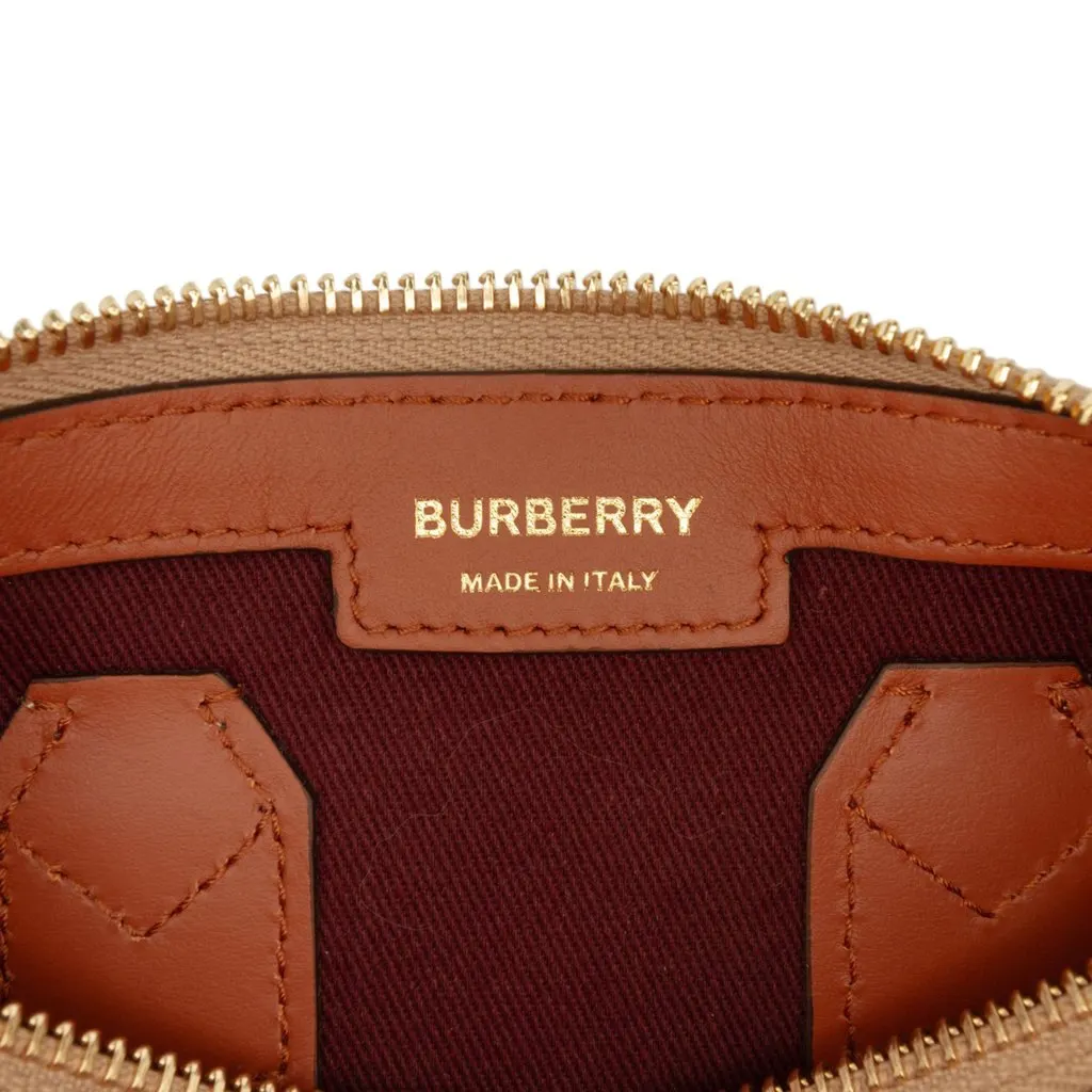 Burberry Mini House Check Coated Canvas Bowling Bag Brown Canvas Very good - Box View