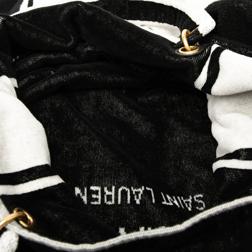 Saint Laurent Terry Cloth Rive Gauche Tote Black Very good - Model View