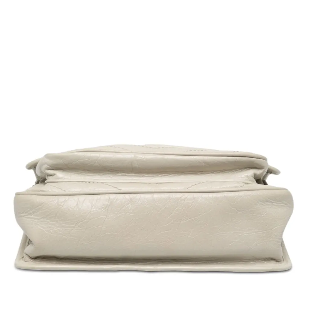 Saint Laurent Medium Crinkled Calfskin Niki White Leather Good - Inside View