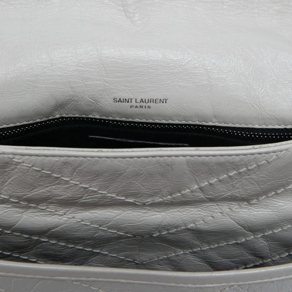 Saint Laurent Medium Crinkled Calfskin Niki White Leather Good - Box View