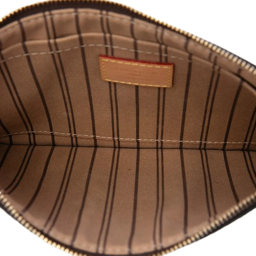 Louis Vuitton Monogram Neverfull MM Pouch Brown Canvas Very good - Model View