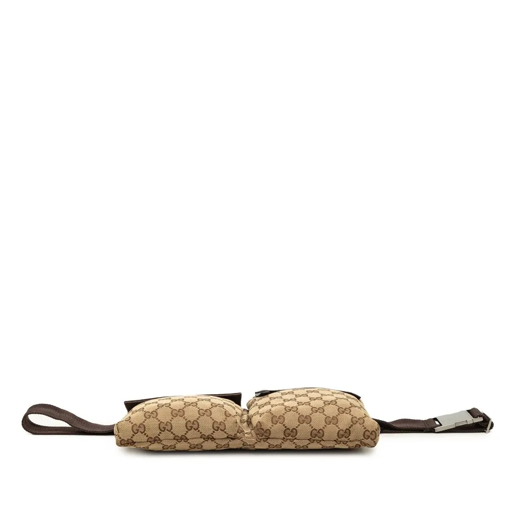 Gucci GG Canvas Double Pocket Belt Bag Beige Very good - Inside View
