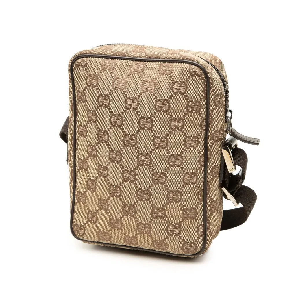 Gucci GG Canvas Crossbody Beige Canvas Good - Back View