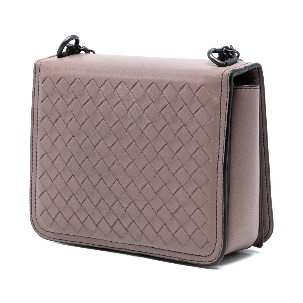 Bottega Veneta Small Nappa Intrecciato Runway Shoulder Bag Pink Leather Very good - Back View