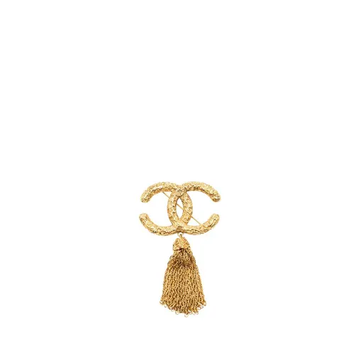 Chanel CC ذهبي مطلية Lava Tassel بروش