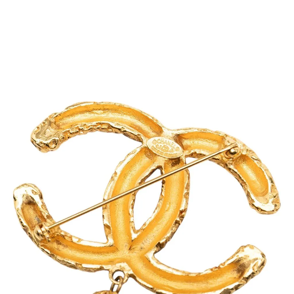 Chanel CC Gold Plated Lava Tassel Brooch Gold Metal Very good - Inside View