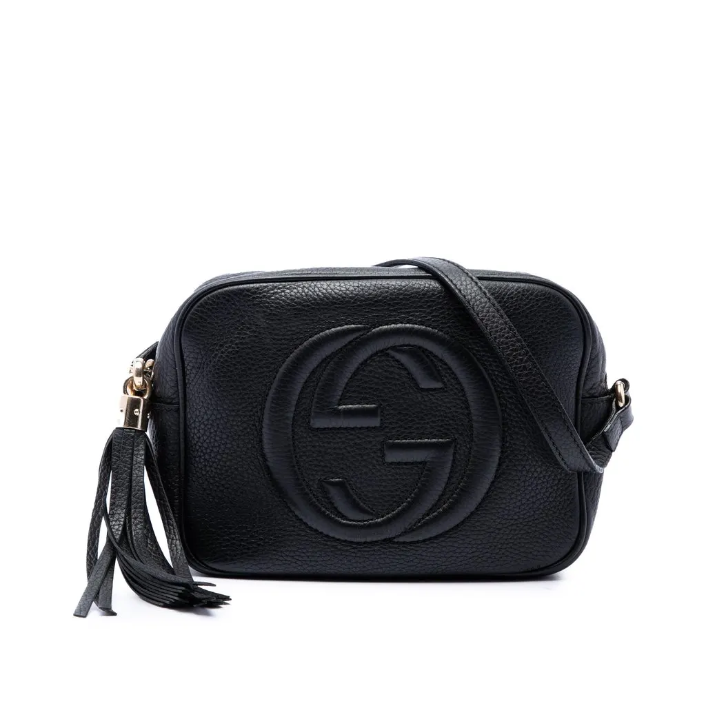Gucci Calfskin Soho Disco Crossbody Black Leather Good - Front View