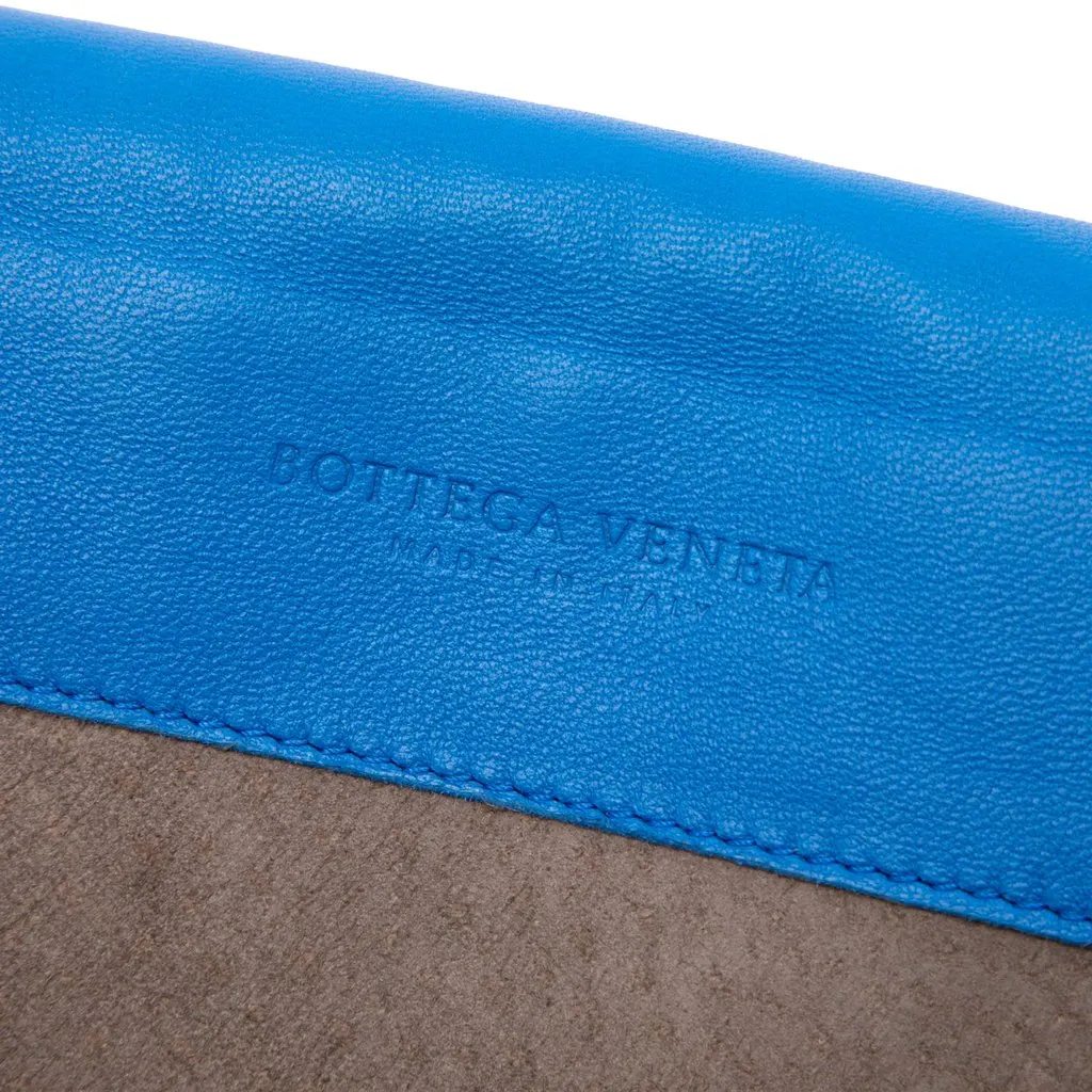 Bottega Veneta Nappa Intrecciato Double Sided Flap Shoulder Bag Blue Leather Very good - Box View