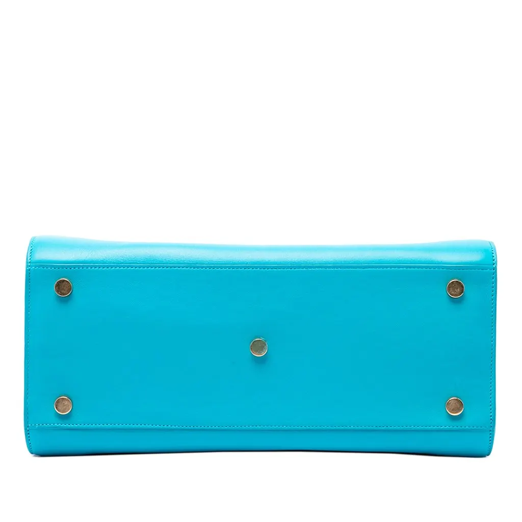 Saint Laurent Small Leather Sac De Jour Satchel Blue Leather Very good - Inside View