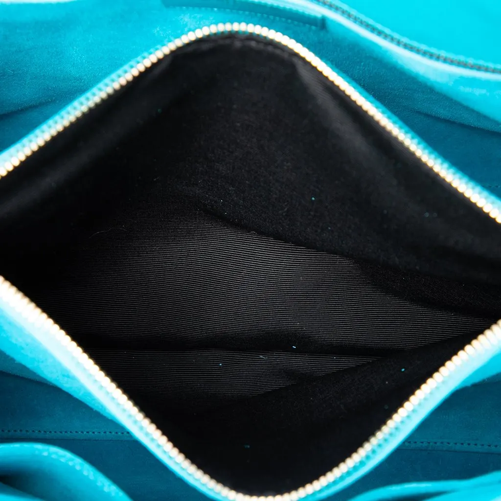 Saint Laurent Small Leather Sac De Jour Satchel Blue Leather Very good - Model View