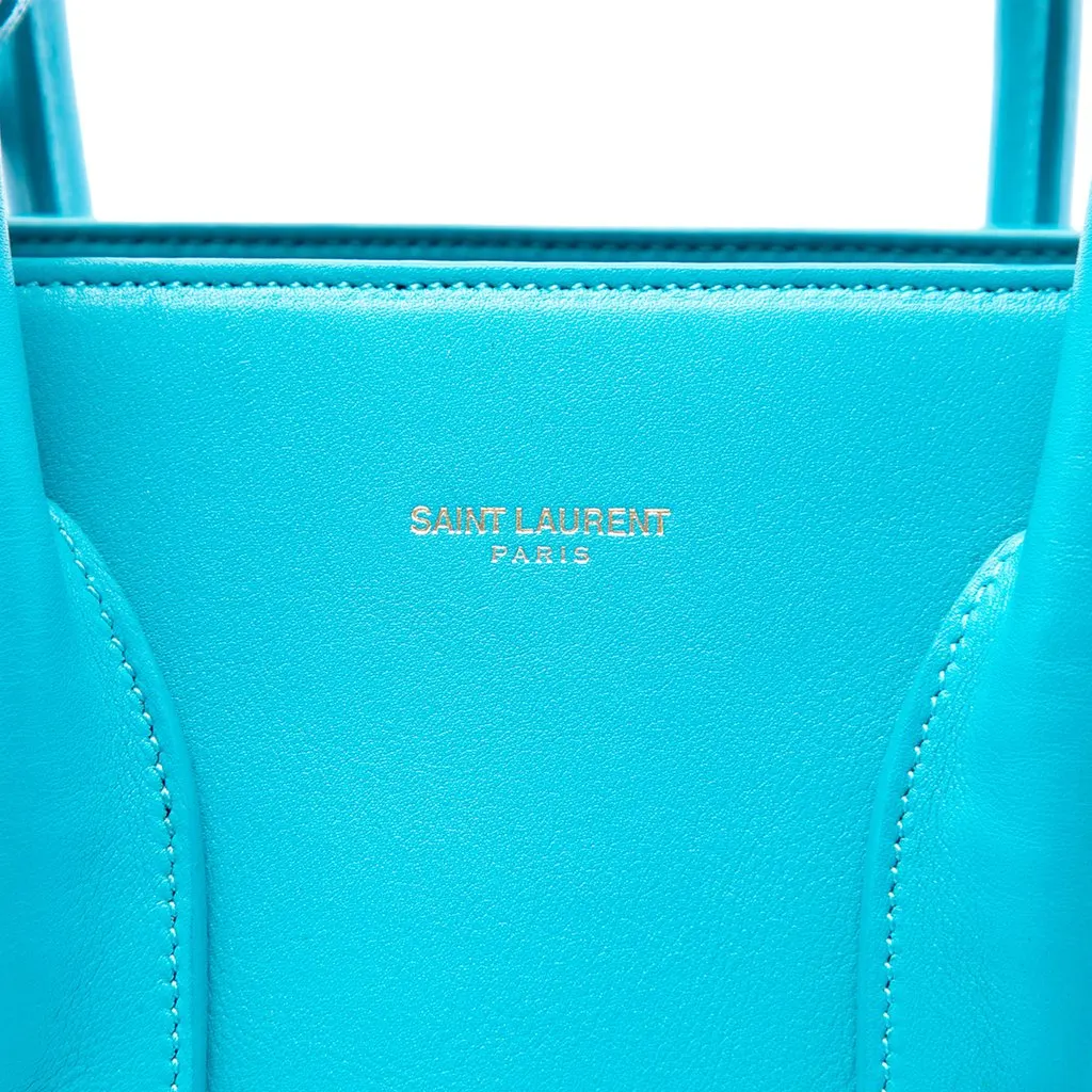 Saint Laurent Small Leather Sac De Jour Satchel Blue Leather Very good - Box View