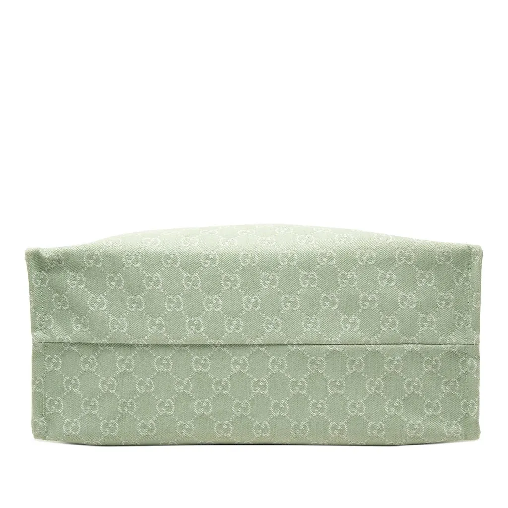 Gucci Large GG Denim Ophidia Tote Green Very good - Inside View