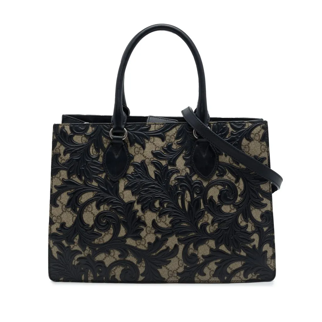 Gucci GG Supreme Arabesque Convertible Top Handle Bag