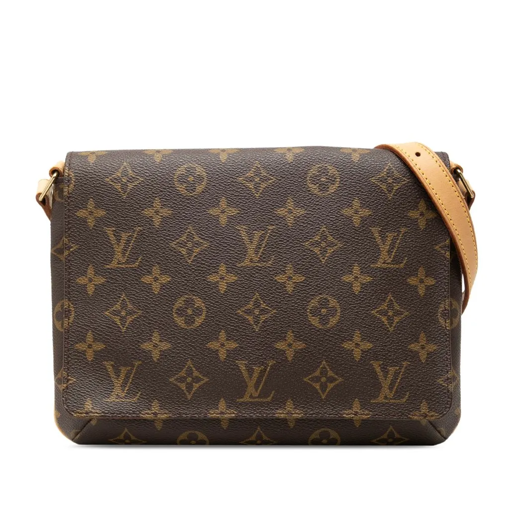 Louis Vuitton Monogram Musette Tango Short Strap Brown Canvas Good - Front View