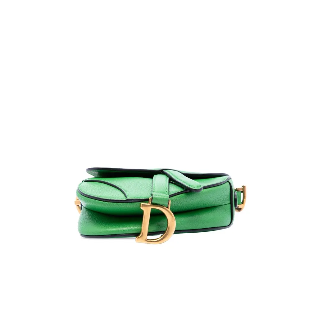 Dior Micro Goatskin Saddle Bag Green Leather Very good - Inside View