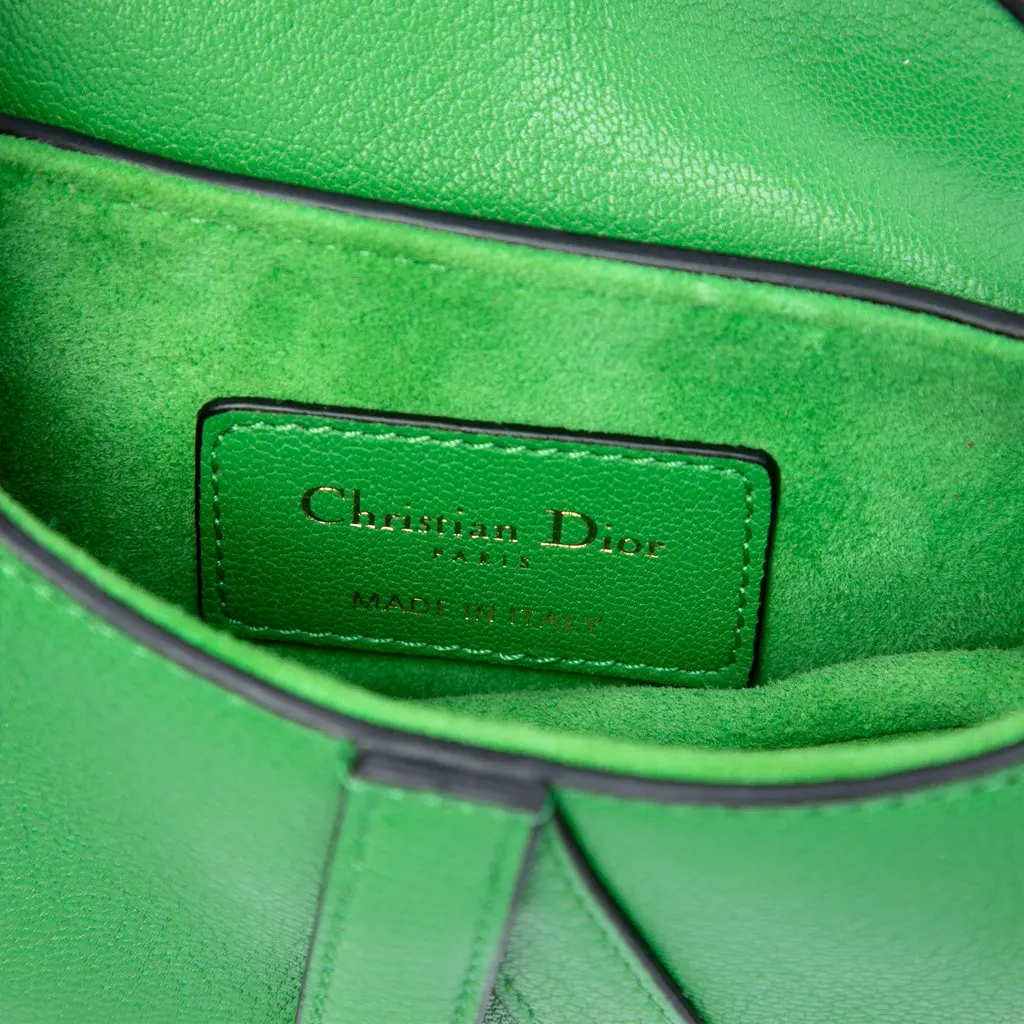 Dior Micro Goatskin Saddle Bag Green Leather Very good - Box View