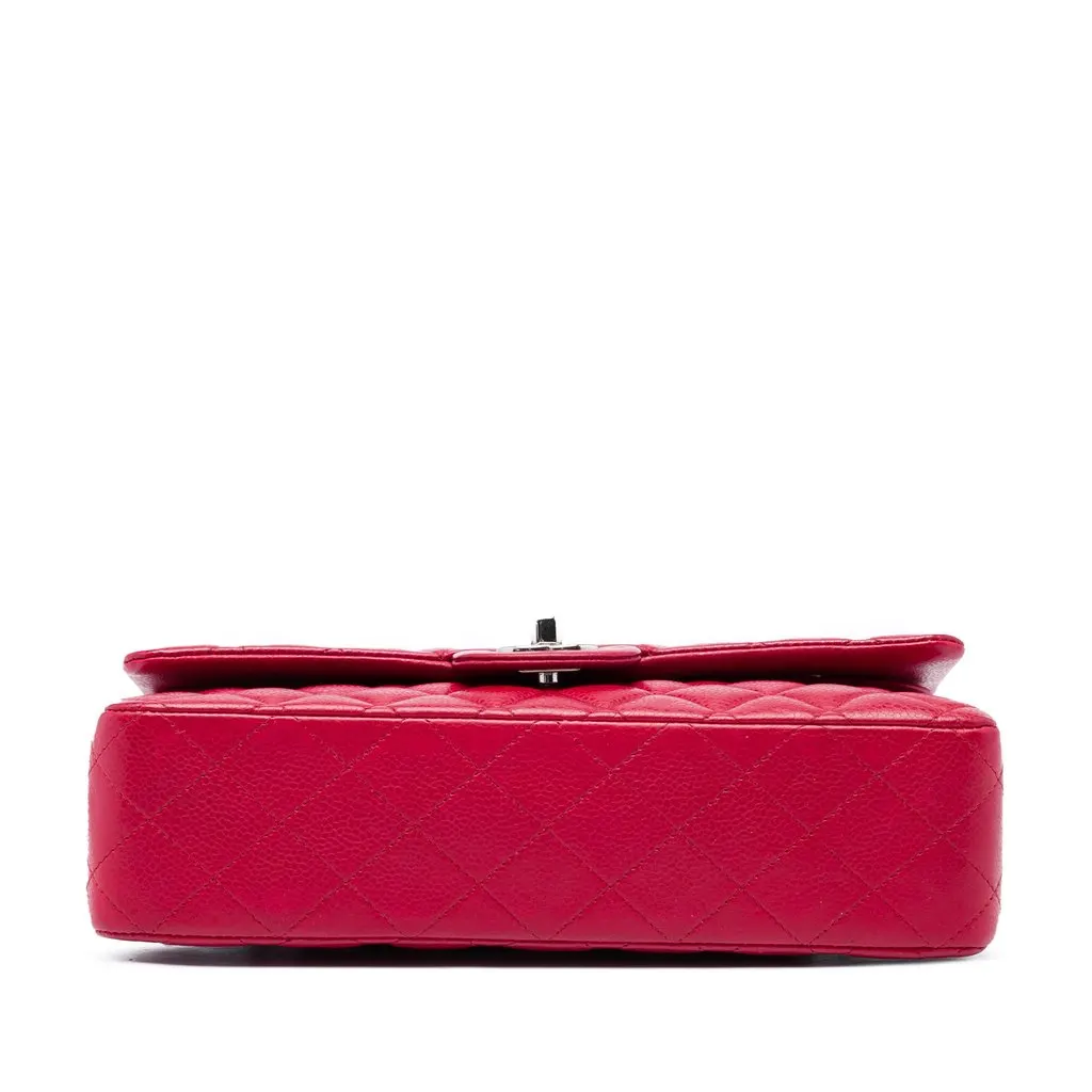 Chanel Medium Classic Caviar Double Flap Red Leather Very good - Inside View