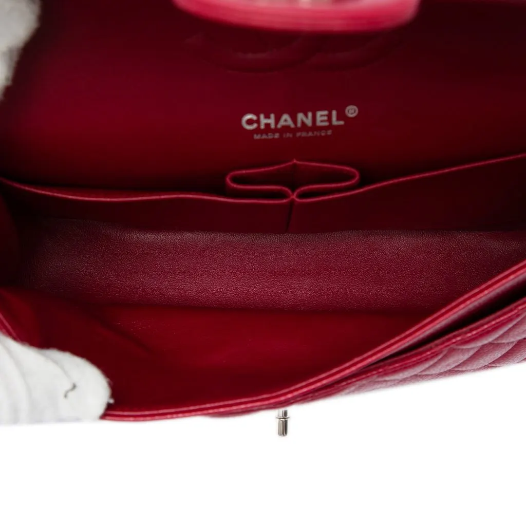 Chanel Medium Classic Caviar Double Flap Red Leather Very good - Model View