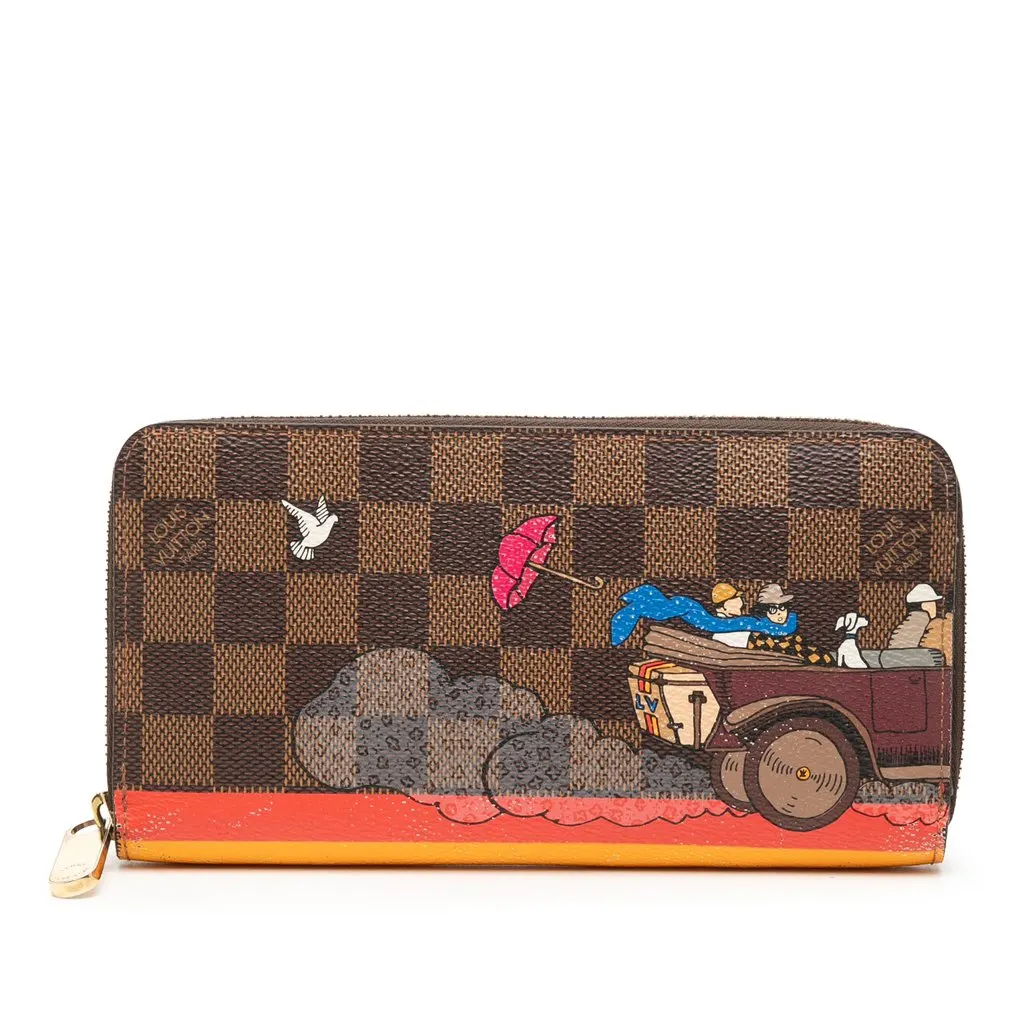 Louis Vuitton Damier Ebene Evasion Illustre Zippy Wallet Brown Very good - Front View