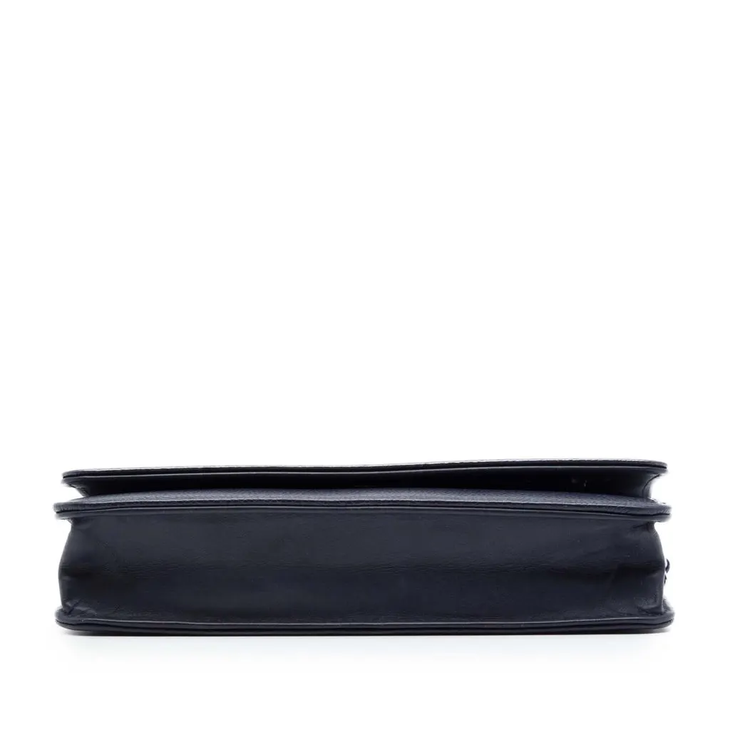 Chanel CC Caviar Wallet On Chain Blue Leather Very good - Inside View