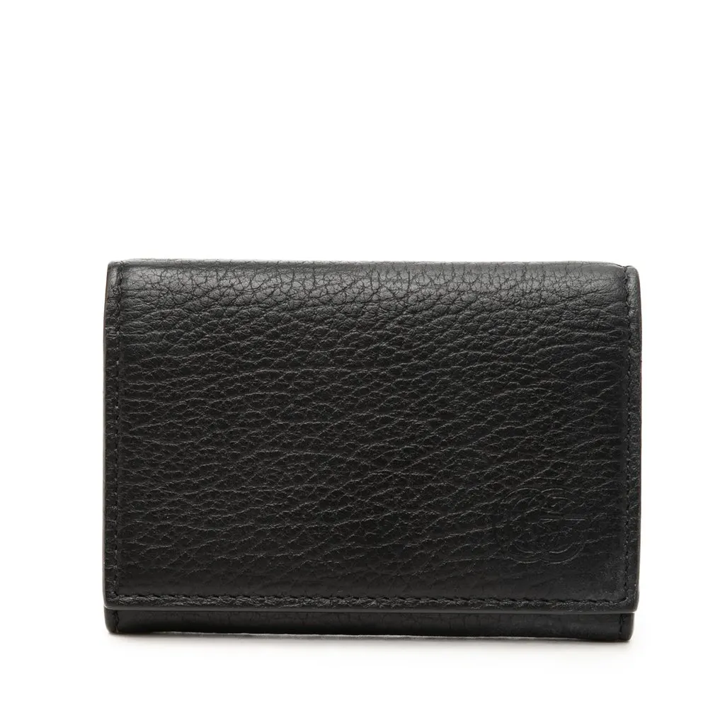 Gucci GG Marmont Calfskin Card Case Black Leather Very good - Front View