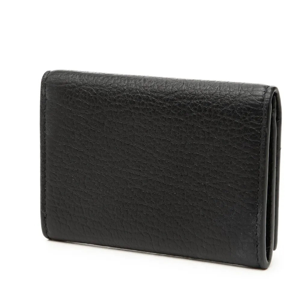 Gucci GG Marmont Calfskin Card Case Black Leather Very good - Back View