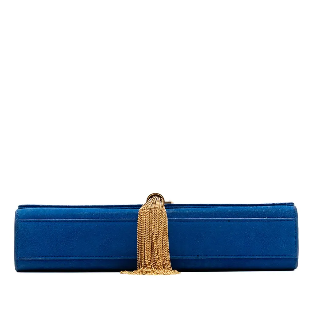 Saint Laurent Medium Suede Monogram Kate Tassel Crossbody Blue Leather Very good - Inside View