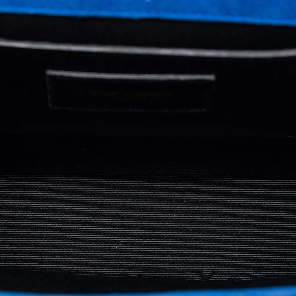 Saint Laurent Medium Suede Monogram Kate Tassel Crossbody Blue Leather Very good - Model View
