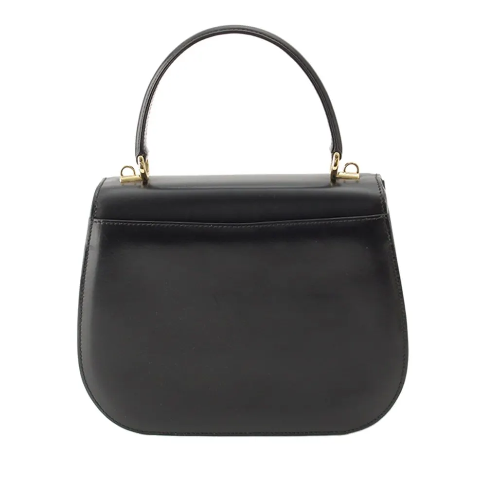 Gucci Calfskin Top Handle Bag Black Leather Very good - Back View