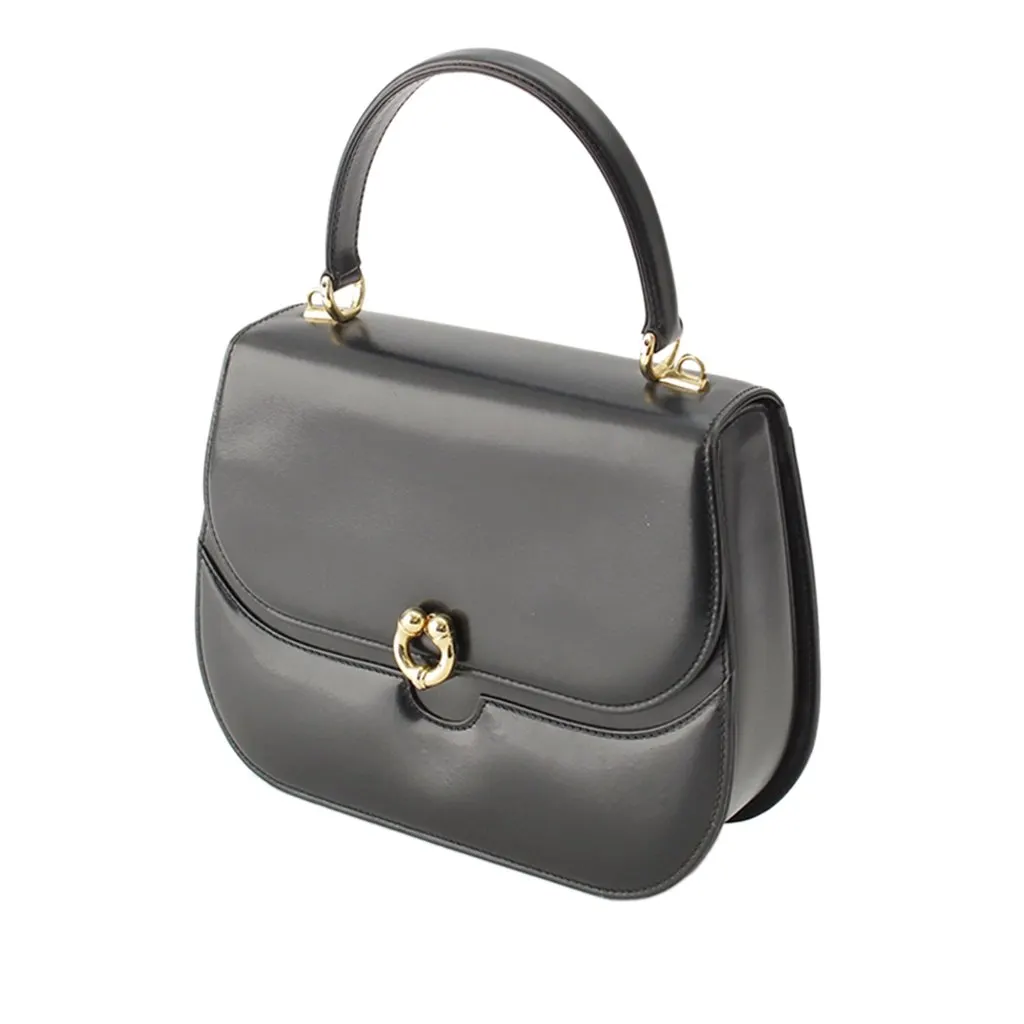 Gucci Calfskin Top Handle Bag Black Leather Very good - Inside View