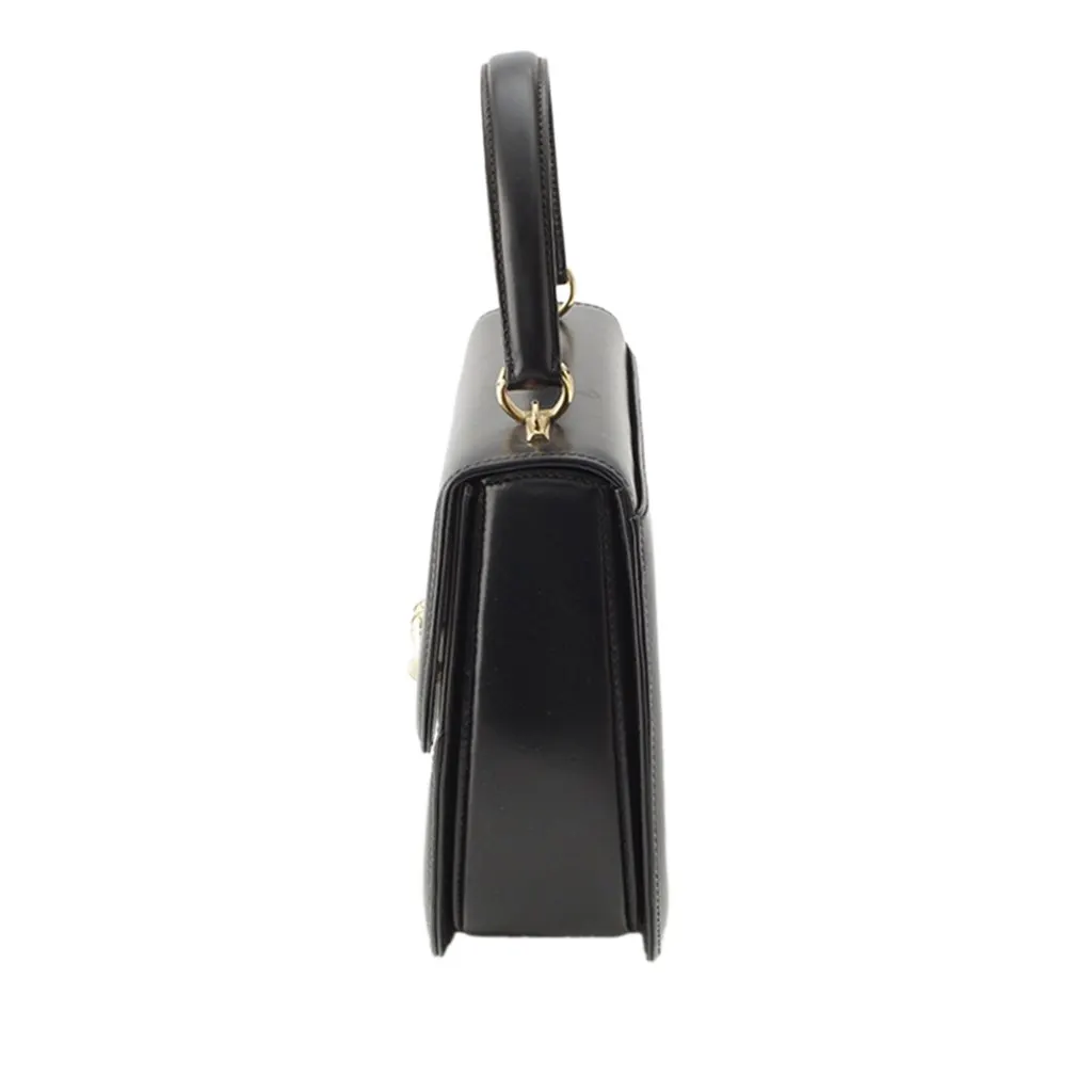 Gucci Calfskin Top Handle Bag Black Leather Very good - Model View